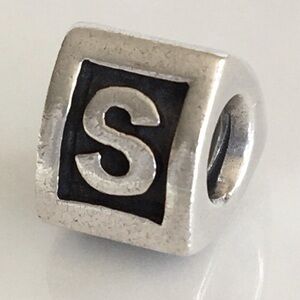 Pandora Silver 'S' Block Charm